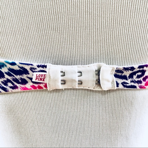 EUC VS PINK Heartbreaker Plunge Bra Rainbow Animal - Picture 7 of 15